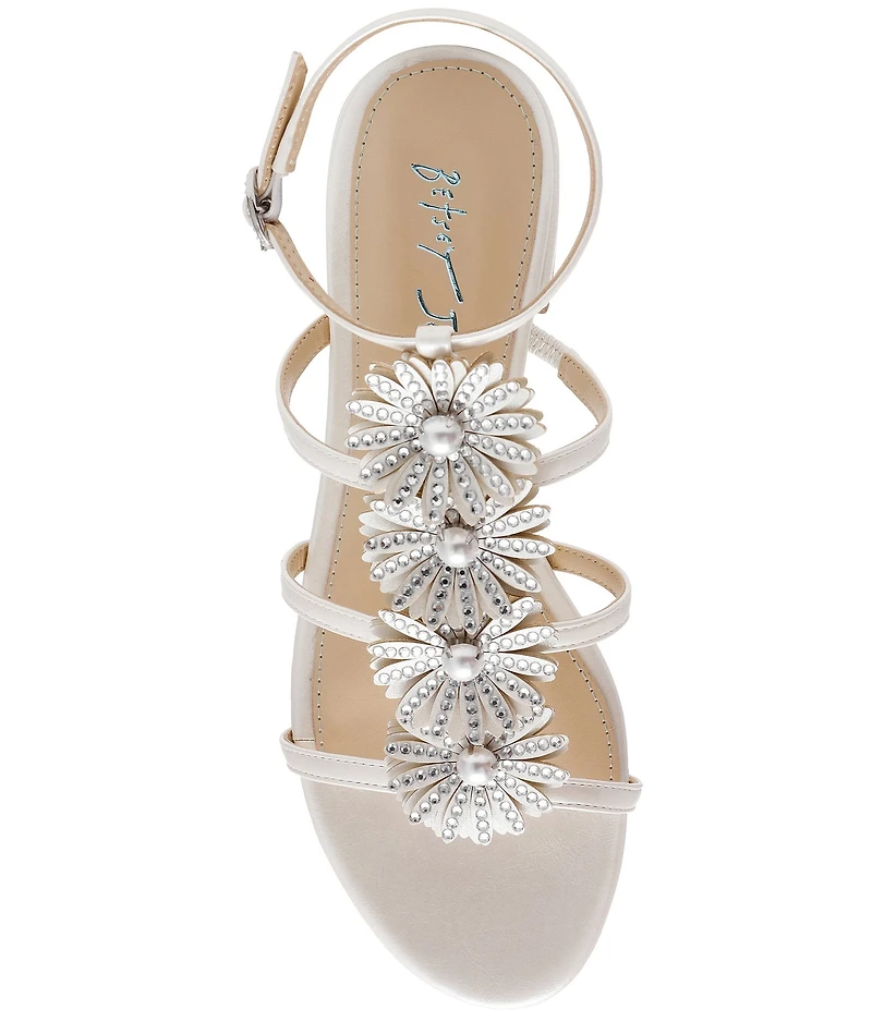 Blue by Betsey Johnson Joyce Gladiator Pearl Embellished Sandals