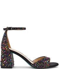Blue by Betsey Johnson Kami Multi Rhinestone Ankle Strap Dress Sandals