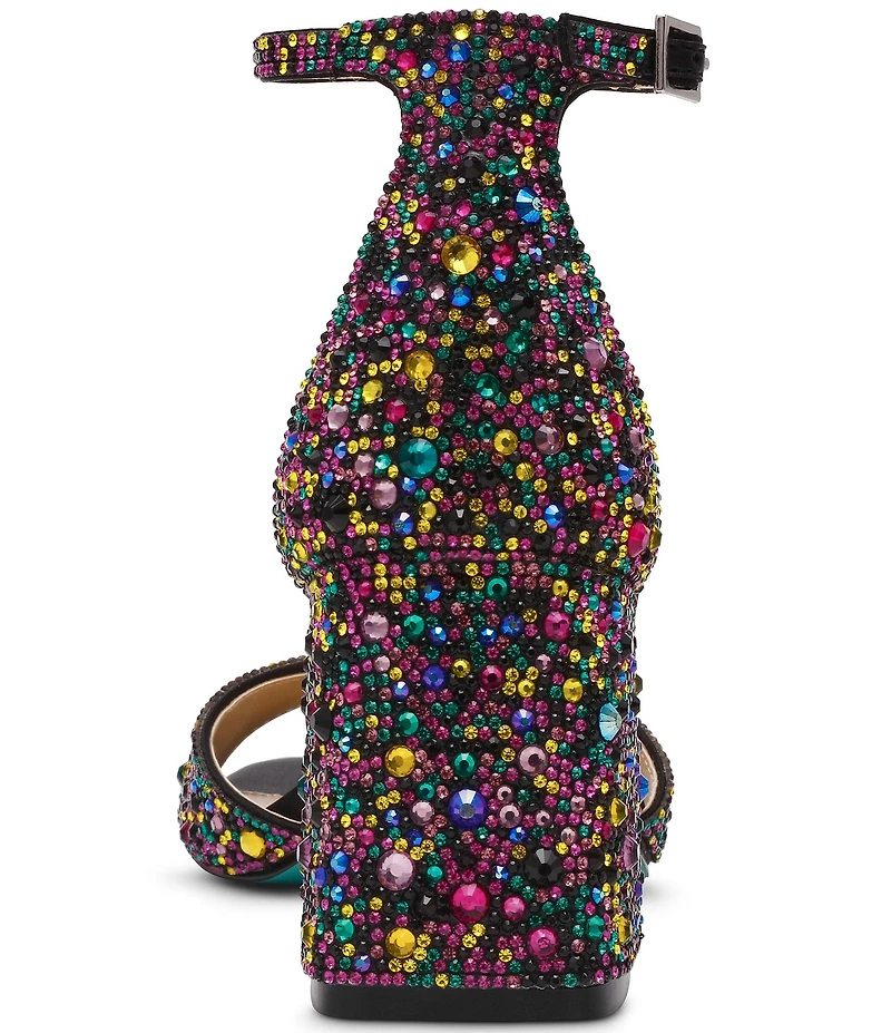 Blue by Betsey Johnson Kami Multi Rhinestone Ankle Strap Dress Sandals