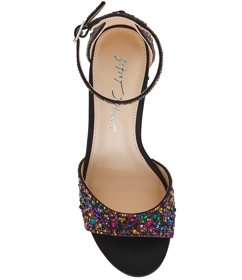 Blue by Betsey Johnson Kami Multi Rhinestone Ankle Strap Dress Sandals