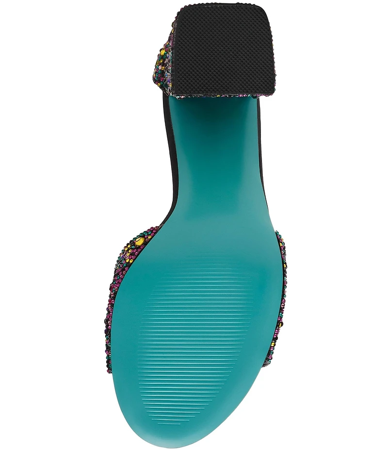 Blue by Betsey Johnson Kami Multi Rhinestone Ankle Strap Dress Sandals