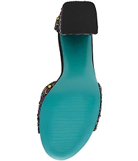 Blue by Betsey Johnson Kami Multi Rhinestone Ankle Strap Dress Sandals