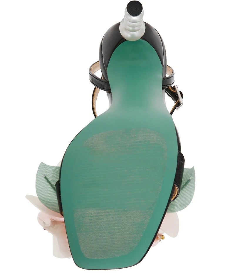 Blue by Betsey Johnson Kasie Beaded Floral Pearl Heel Dress Sandals