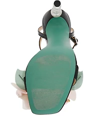 Blue by Betsey Johnson Kasie Beaded Floral Pearl Heel Dress Sandals