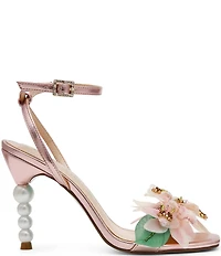 Blue by Betsey Johnson Kasie Beaded Floral Pearl Heel Dress Sandals