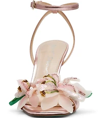 Blue by Betsey Johnson Kasie Beaded Floral Pearl Heel Dress Sandals