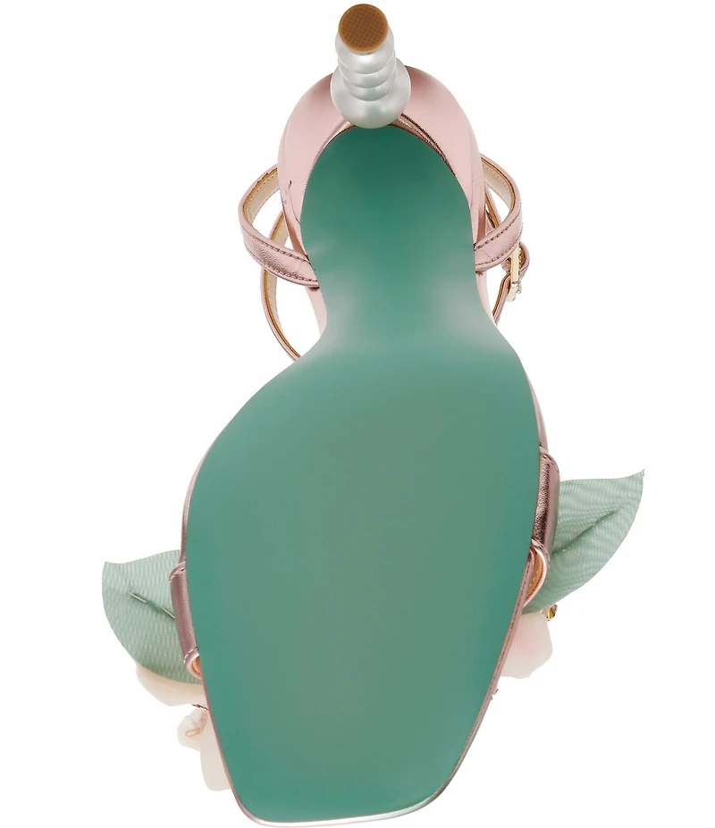 Blue by Betsey Johnson Kasie Beaded Floral Pearl Heel Dress Sandals