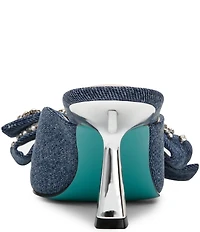 Blue by Betsey Johnson Kena Embellished Bow Denim Dress Mules