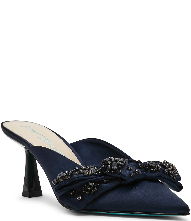 Blue by Betsey Johnson Kena Embellished Bow Dress Mules