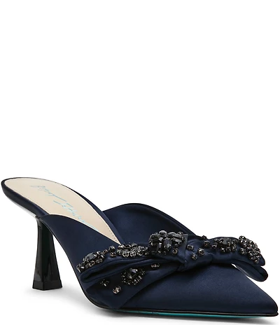 Blue by Betsey Johnson Kena Embellished Bow Dress Mules