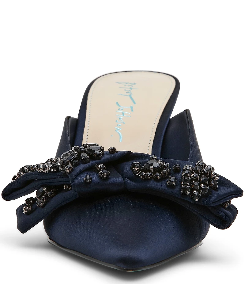 Blue by Betsey Johnson Kena Embellished Bow Dress Mules