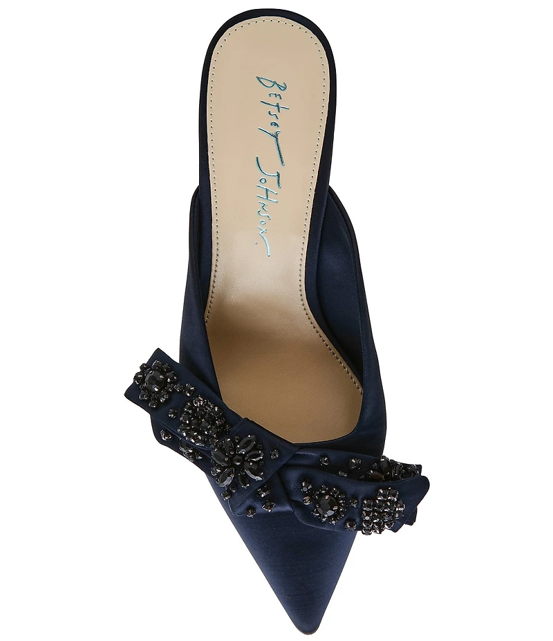 Blue by Betsey Johnson Kena Embellished Bow Dress Mules