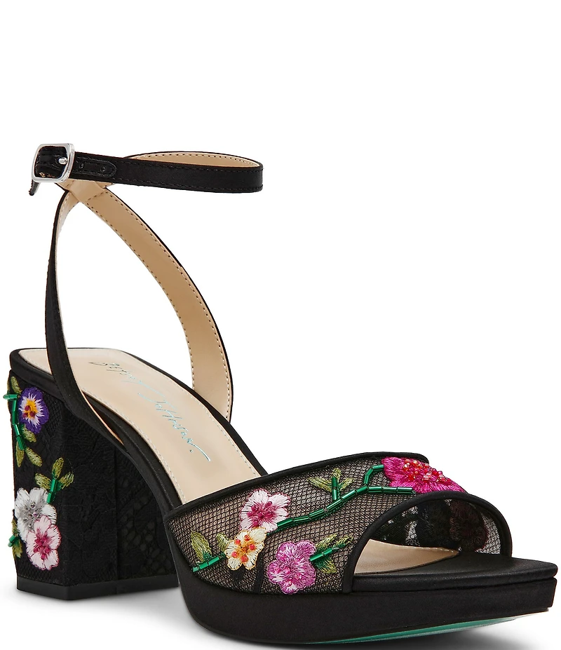 Blue by Betsey Johnson Kenni Floral Applique Platform Dress Sandals