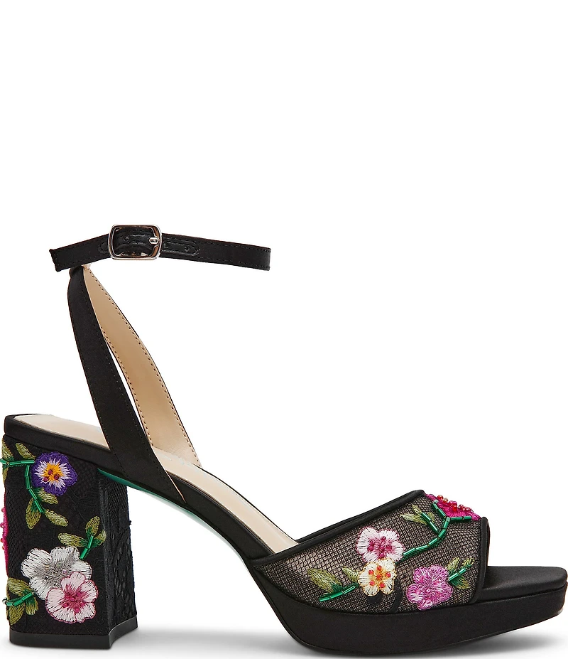 Blue by Betsey Johnson Kenni Floral Applique Platform Dress Sandals