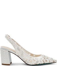 Blue by Betsey Johnson Kit Sequin Beaded Slingback Pumps