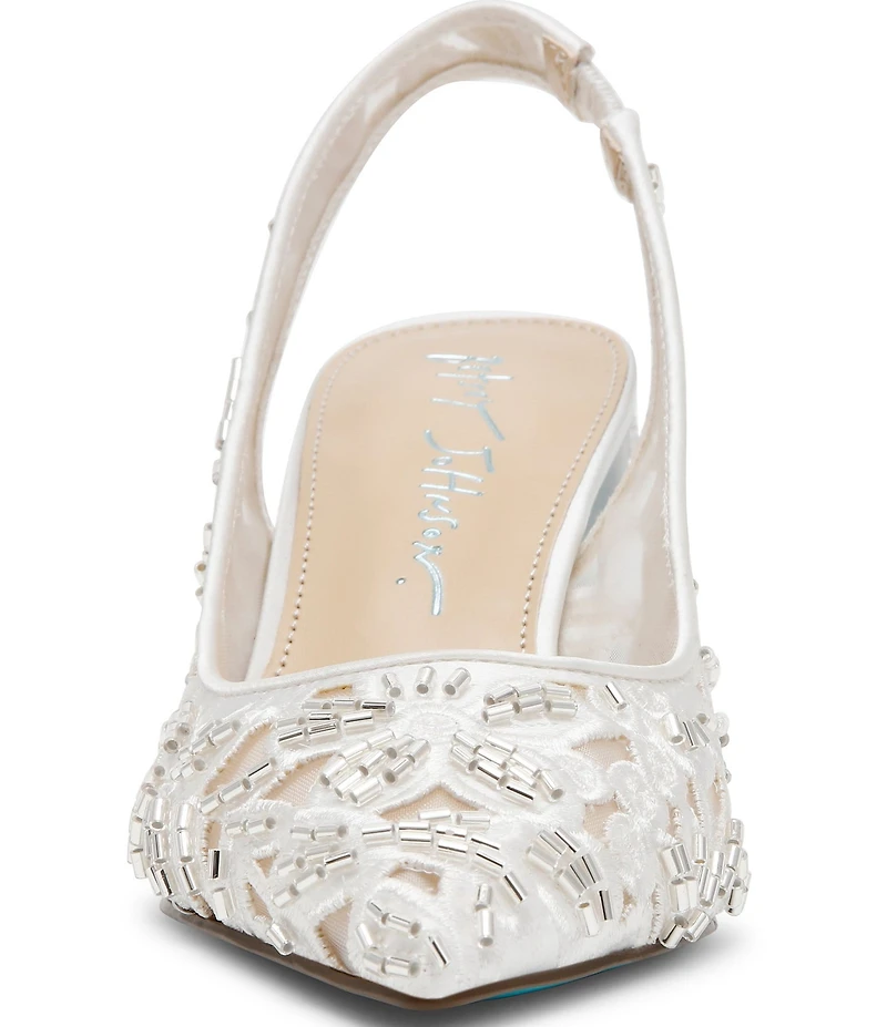 Blue by Betsey Johnson Kit Sequin Beaded Slingback Pumps