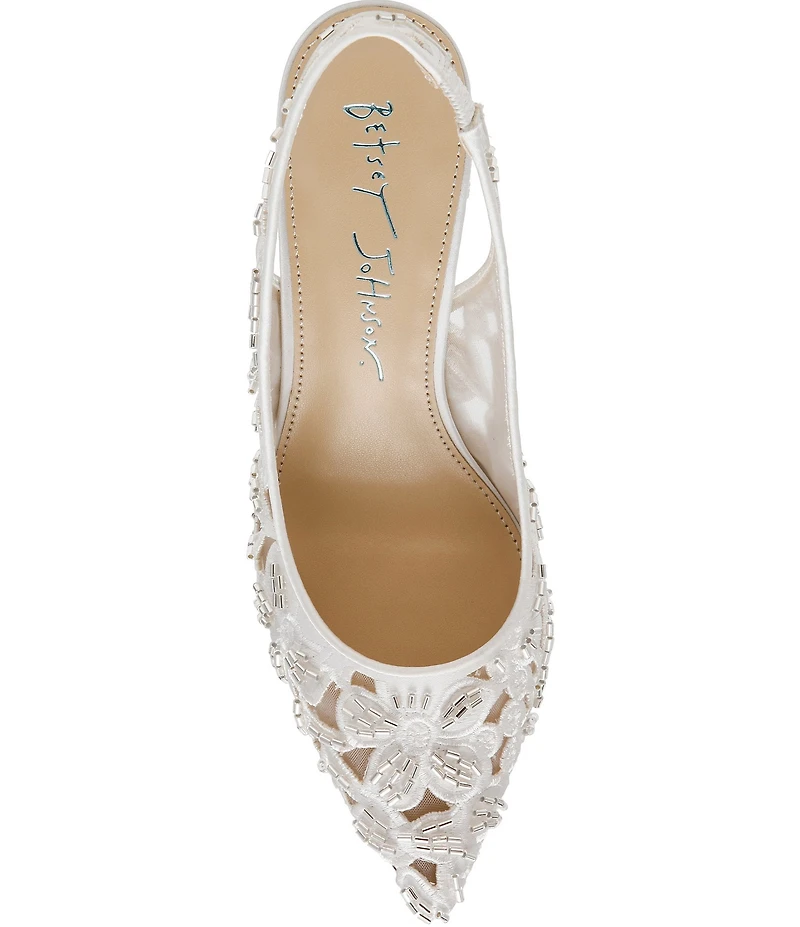 Blue by Betsey Johnson Kit Sequin Beaded Slingback Pumps