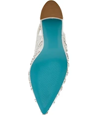 Blue by Betsey Johnson Kit Sequin Beaded Slingback Pumps