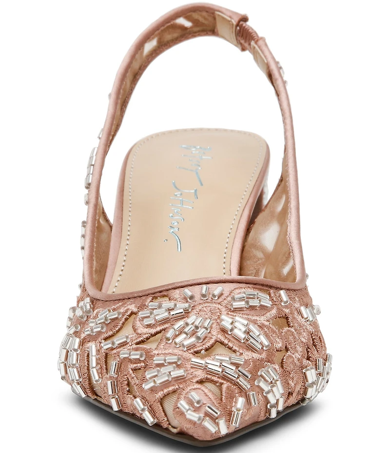 Blue by Betsey Johnson Kit Sequin Beaded Slingback Pumps