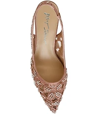 Blue by Betsey Johnson Kit Sequin Beaded Slingback Pumps