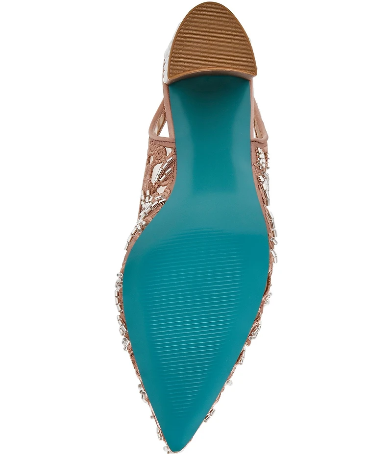Blue by Betsey Johnson Kit Sequin Beaded Slingback Pumps