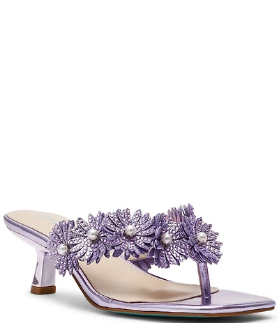 Blue by Betsey Johnson Lesli Kitten Heel Thong Dress Sandals