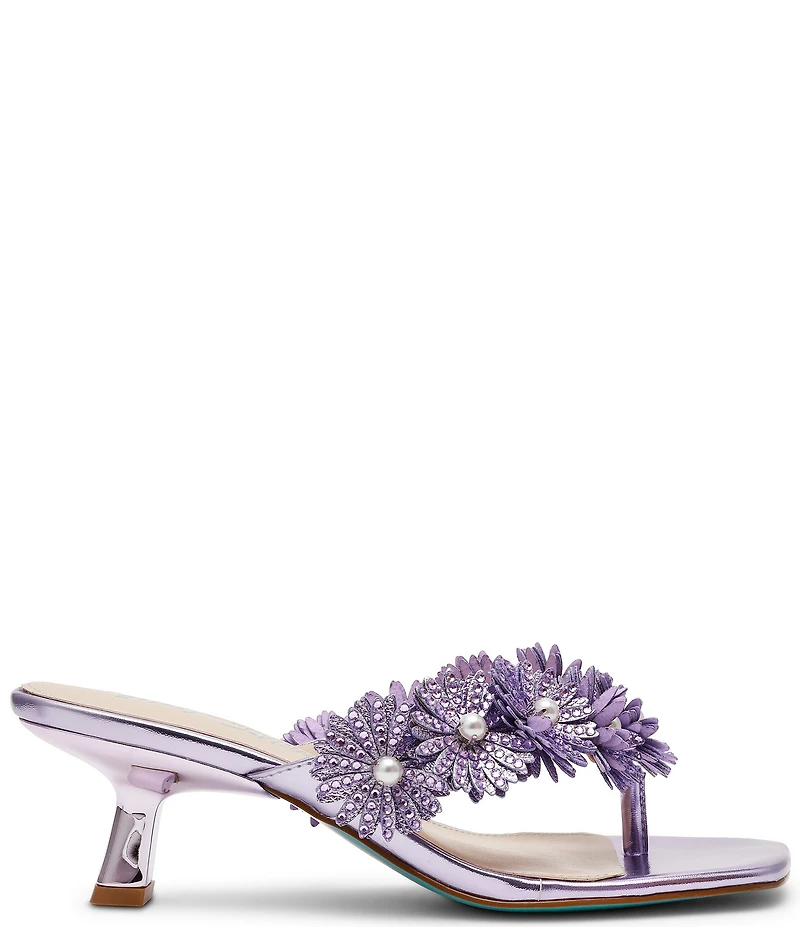 Blue by Betsey Johnson Lesli Kitten Heel Thong Dress Sandals