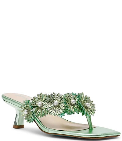 Blue by Betsey Johnson Lesli Kitten Heel Thong Dress Sandals