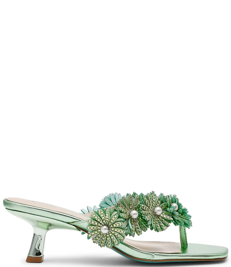 Blue by Betsey Johnson Lesli Kitten Heel Thong Dress Sandals