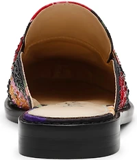 Blue by Betsey Johnson Liona Floral Print Rhinestone Penny Keeper Mules