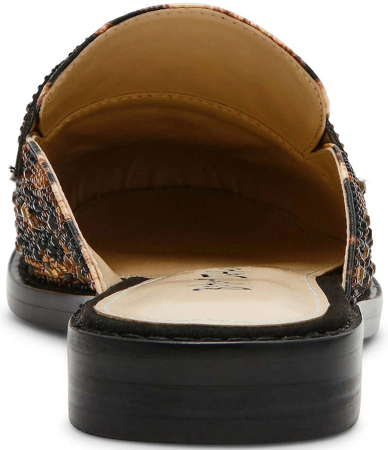 Blue by Betsey Johnson Liona Leopard Print Rhinestone Penny Loafer Mules