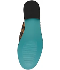 Blue by Betsey Johnson Liona Leopard Print Rhinestone Penny Loafer Mules