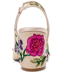 Blue by Betsey Johnson Lira Floral Embroidered Lace Detail Slingback Pumps