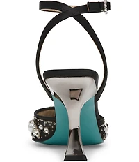 Blue by Betsey Johnson Livv Pearl and Rhinestone Accent Ankle Strap Pumps