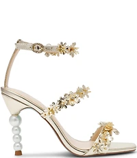 Blue by Betsey Johnson Lorra Metallic Flower Ornamented Dress Sandals