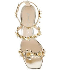 Blue by Betsey Johnson Lorra Metallic Flower Ornamented Dress Sandals