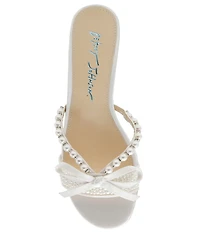 Blue by Betsey Johnson Mandy Pearl Embellished Kitten Heel Dress Slide Sandals