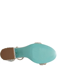 Blue by Betsey Johnson Mari Rhinestone Block Heel Dress Sandals