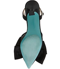 Blue by Betsey Johnson Mark Mesh Oversized Bow Jewel and Pearl Ornamented Ankle Strap Pumps