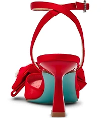 Blue by Betsey Johnson Mark Mesh Oversized Bow Jewel and Pearl Ornamented Ankle Strap Pumps