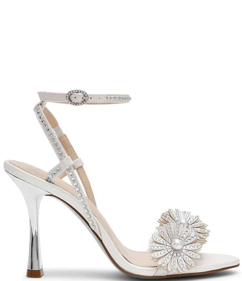 Blue by Betsey Johnson Mylee Pearl and Rhinestone Embellished Dress Sandals