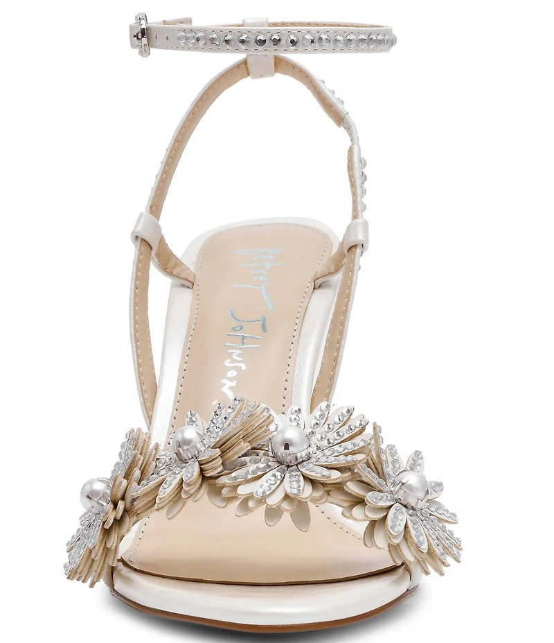 Blue by Betsey Johnson Mylee Pearl and Rhinestone Embellished Dress Sandals