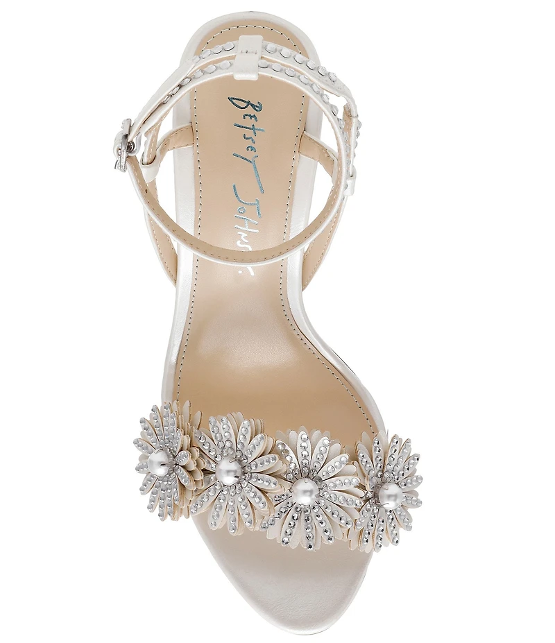 Blue by Betsey Johnson Mylee Pearl and Rhinestone Embellished Dress Sandals