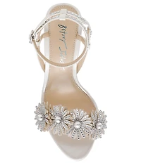 Blue by Betsey Johnson Mylee Pearl and Rhinestone Embellished Dress Sandals