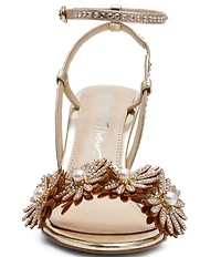 Blue by Betsey Johnson Mylee Pearl and Rhinestone Embellished Dress Sandals