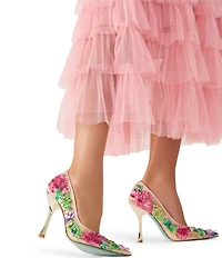 Blue by Betsey Johnson Netta Mesh Floral Beaded Pumps