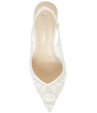 Blue by Betsey Johnson Nikki Mesh Flower Beaded Slingback Pumps