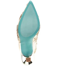 Blue by Betsey Johnson Nikki Mesh Flower Beaded Slingback Pumps