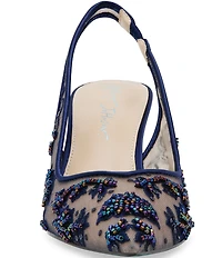 Blue by Betsey Johnson Nikki Mesh Flower Beaded Slingback Pumps