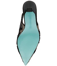 Blue by Betsey Johnson Nikki Mesh Flower Beaded Slingback Pumps
